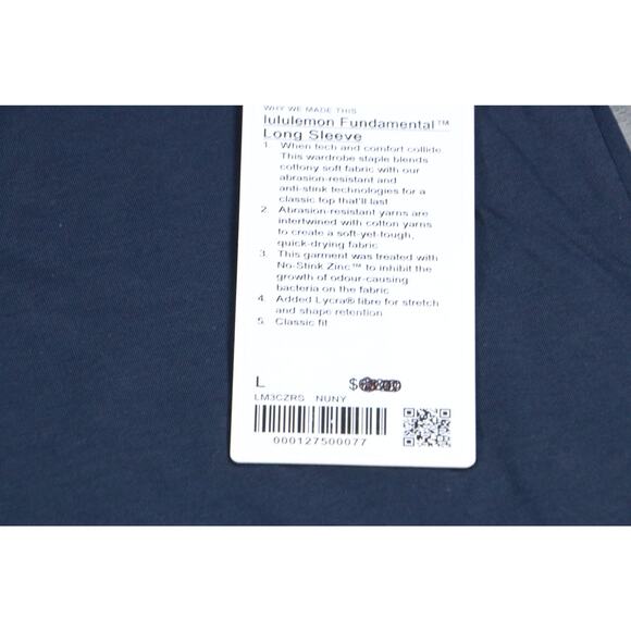 Lululemon Men’s Fundamental Long Sleeve Shirt Navy Blue Size Large NWT - Picture 4 of 11